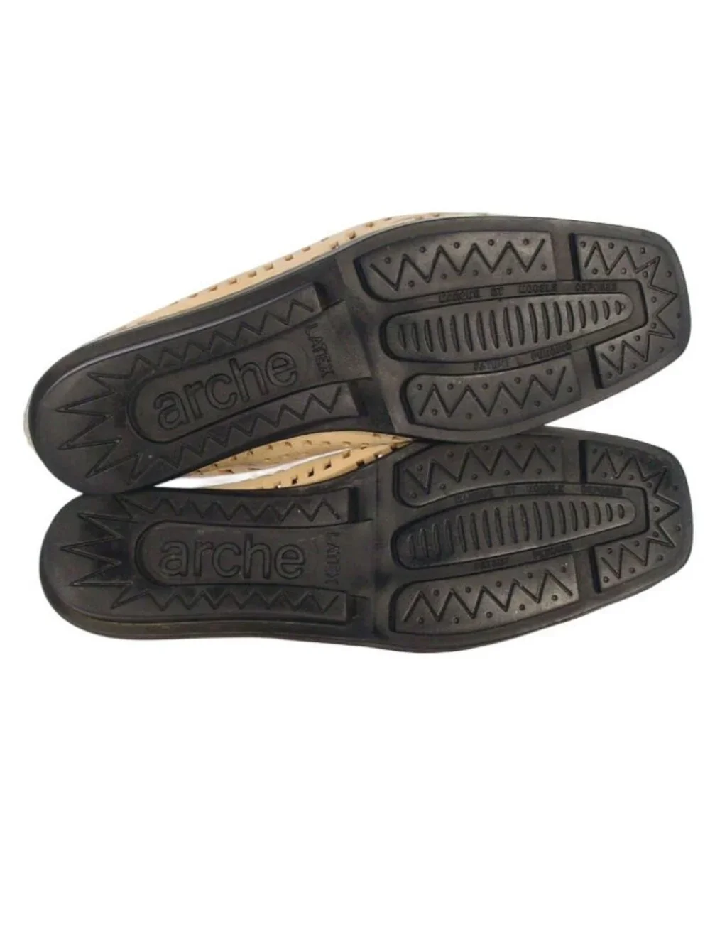 ARCHE $295 Vintage Nubuck Lattice Low Wedge Heel Zip Shoes 38/8 - Made in FRANCE - Picture 7 of 11